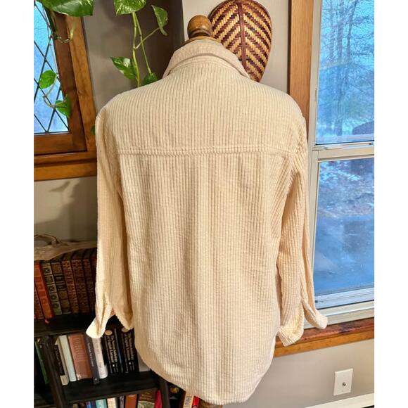Cream Corduroy Button Up Shirt - Picture 6 of 7
